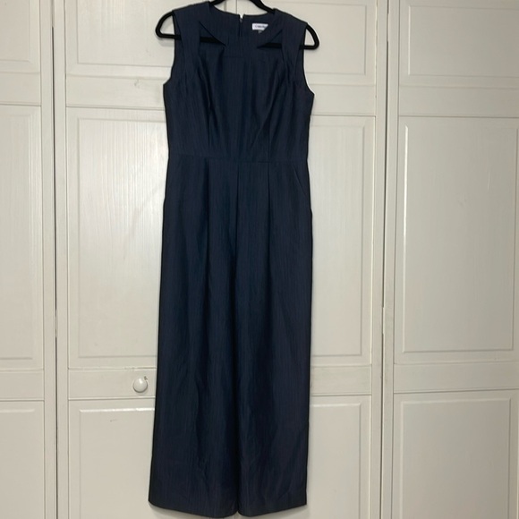 Calvin Klein Women’s Romper Jumpsuit  Dark Chambray Sleeveless Size 8 Cutout - Picture 1 of 15